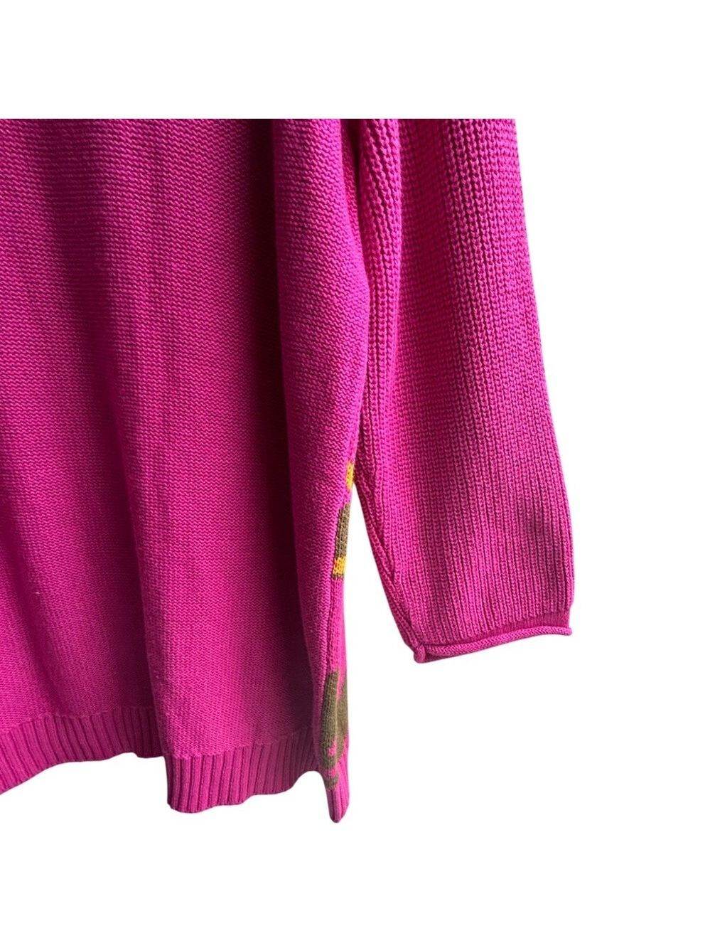 NWOT LOGO Lori Goldstein Smiley World Crew Neck Sweater M - Picture 4 of 6